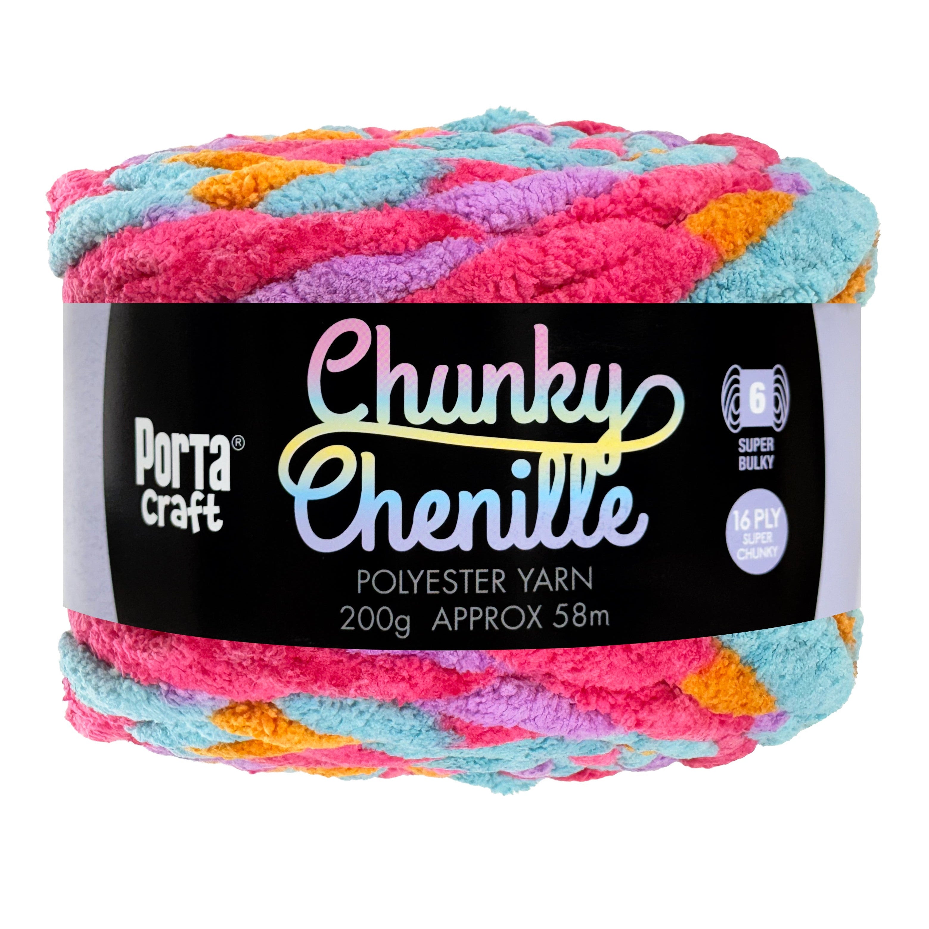 Porta Craft Chunky Chenille Yarn 200g 16ply 58m Pixie Coral