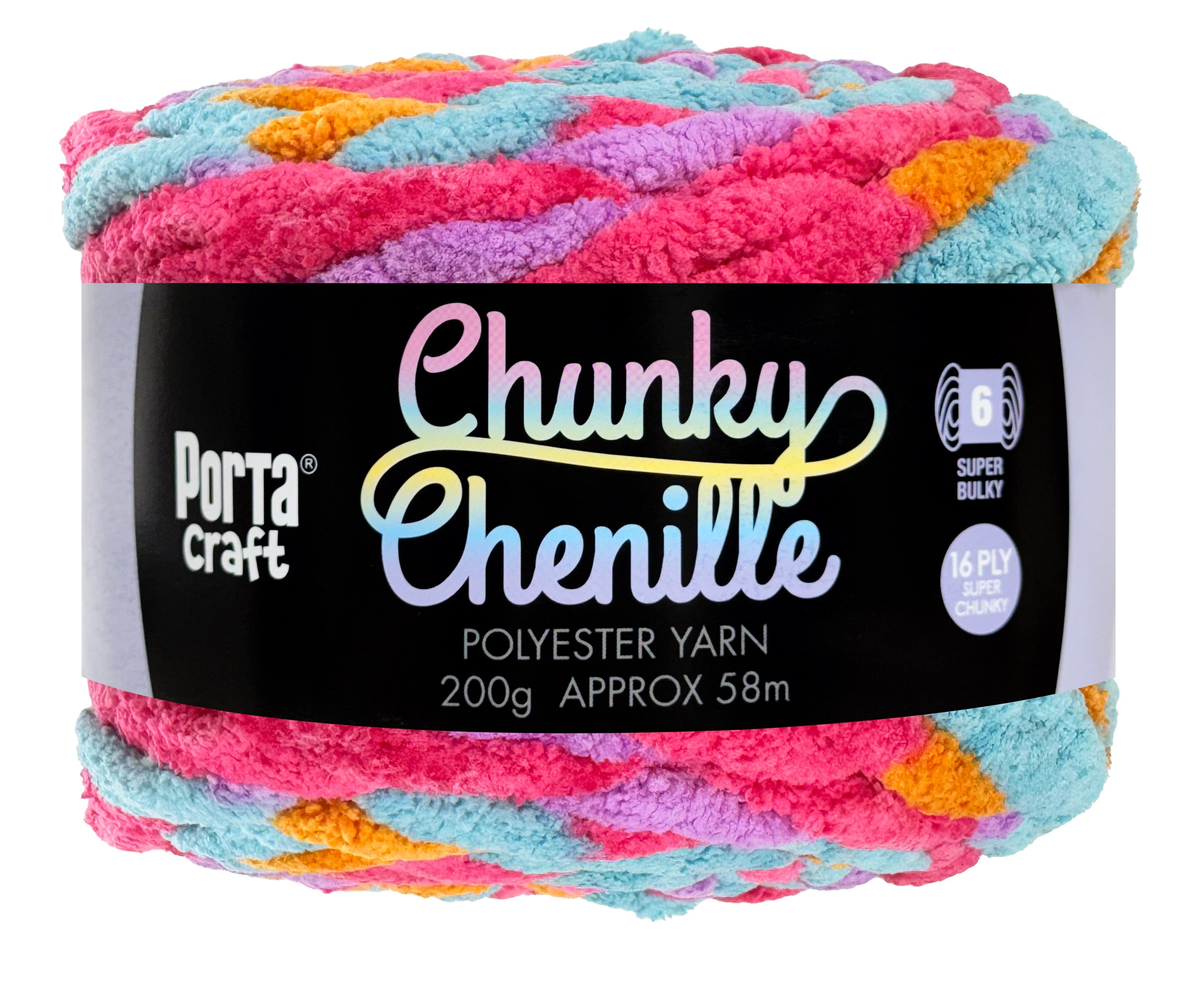 Porta Craft Chunky Chenille Yarn 200g 16ply 58m Pixie Coral