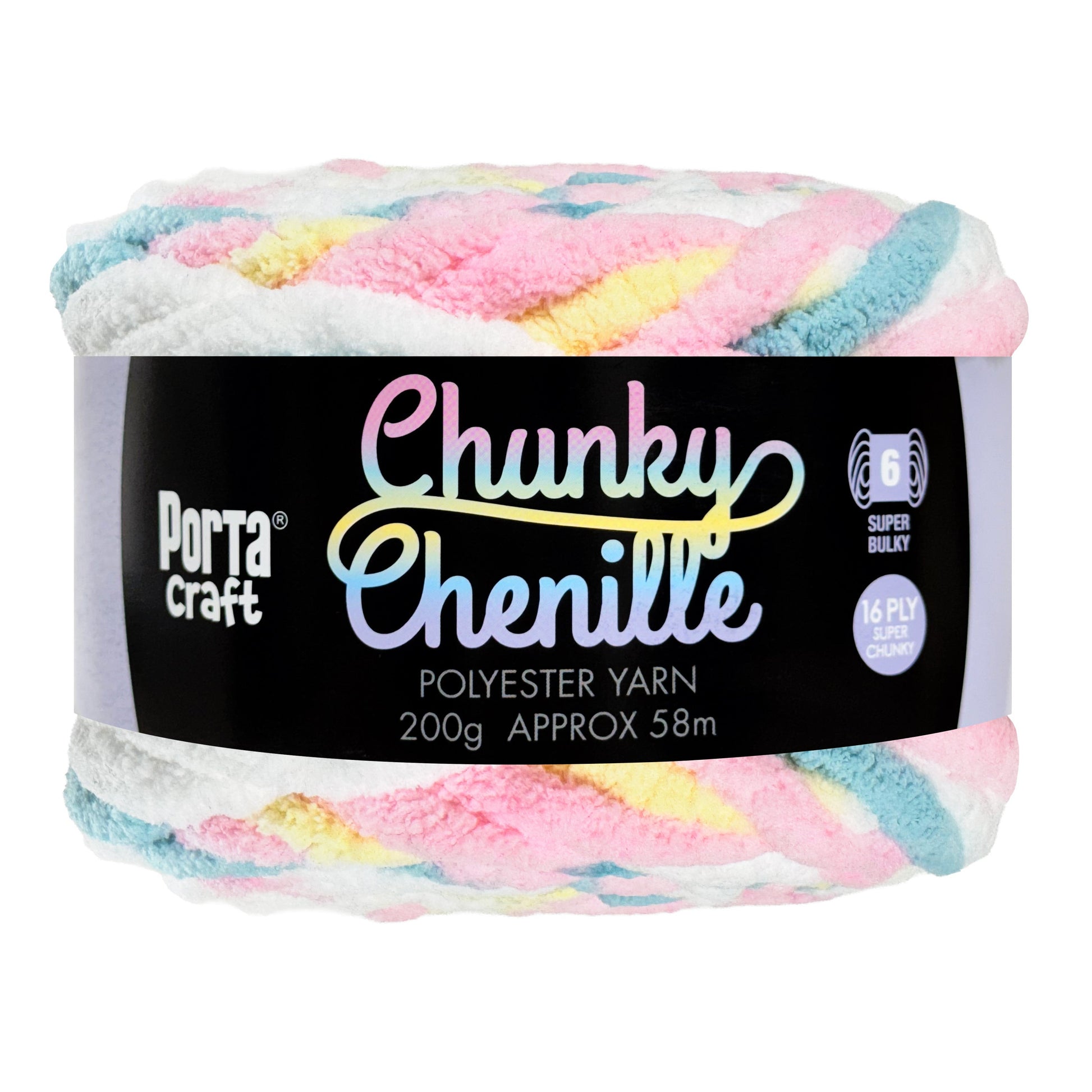 Porta Craft Chunky Chenille Yarn 200g 16ply 58m Easter Egg