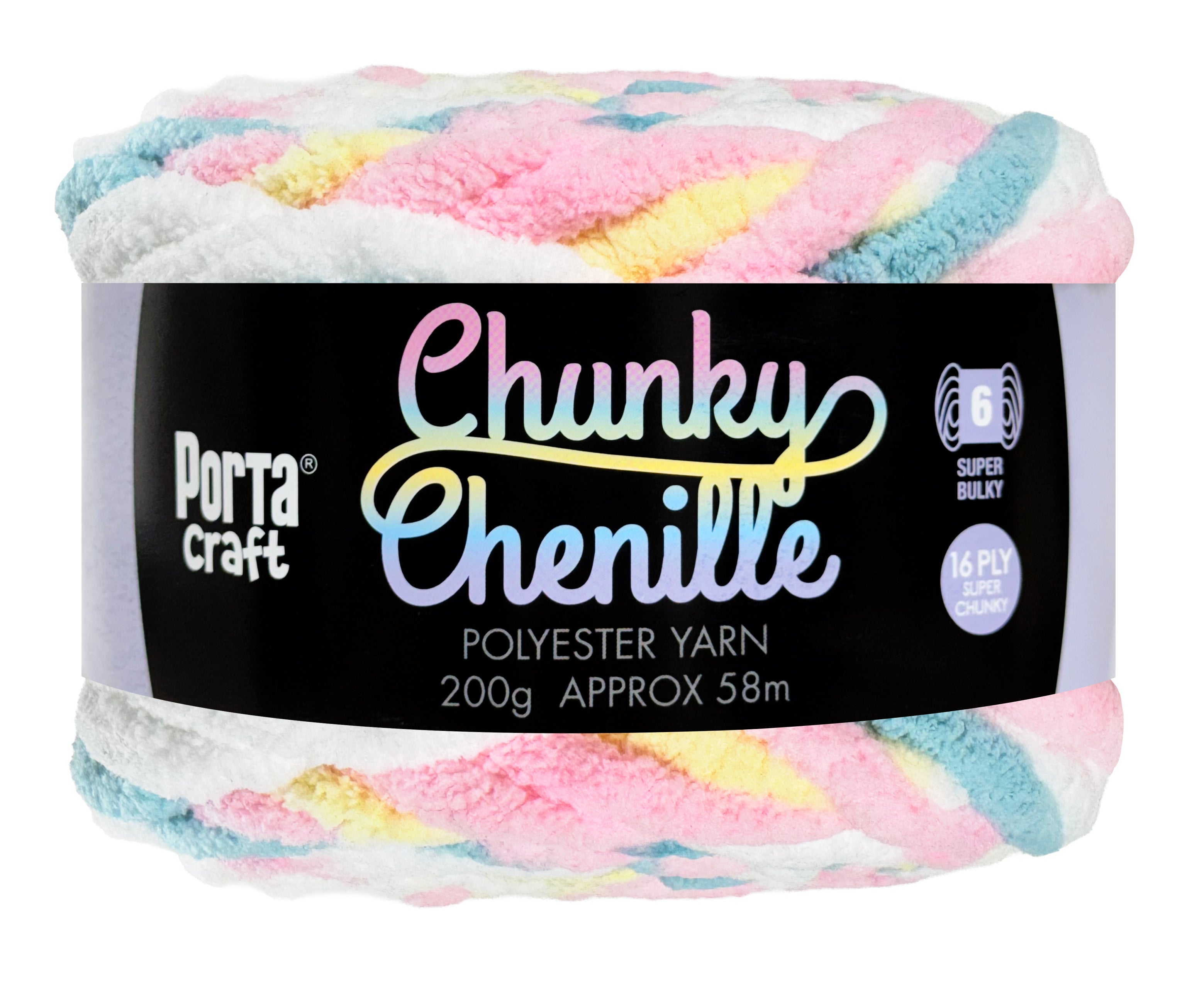 Porta Craft Chunky Chenille Yarn 200g 16ply 58m Easter Egg