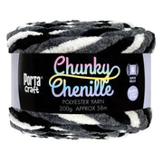 Porta Craft Chunky Chenille Yarn 200g 16ply 58m Silver Camo
