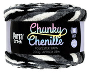 Porta Craft Chunky Chenille Yarn 200g 16ply 58m Silver Camo