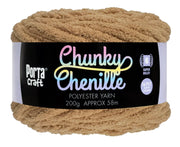 Porta Craft Chunky Chenille Yarn 200g 16ply 58m Latte