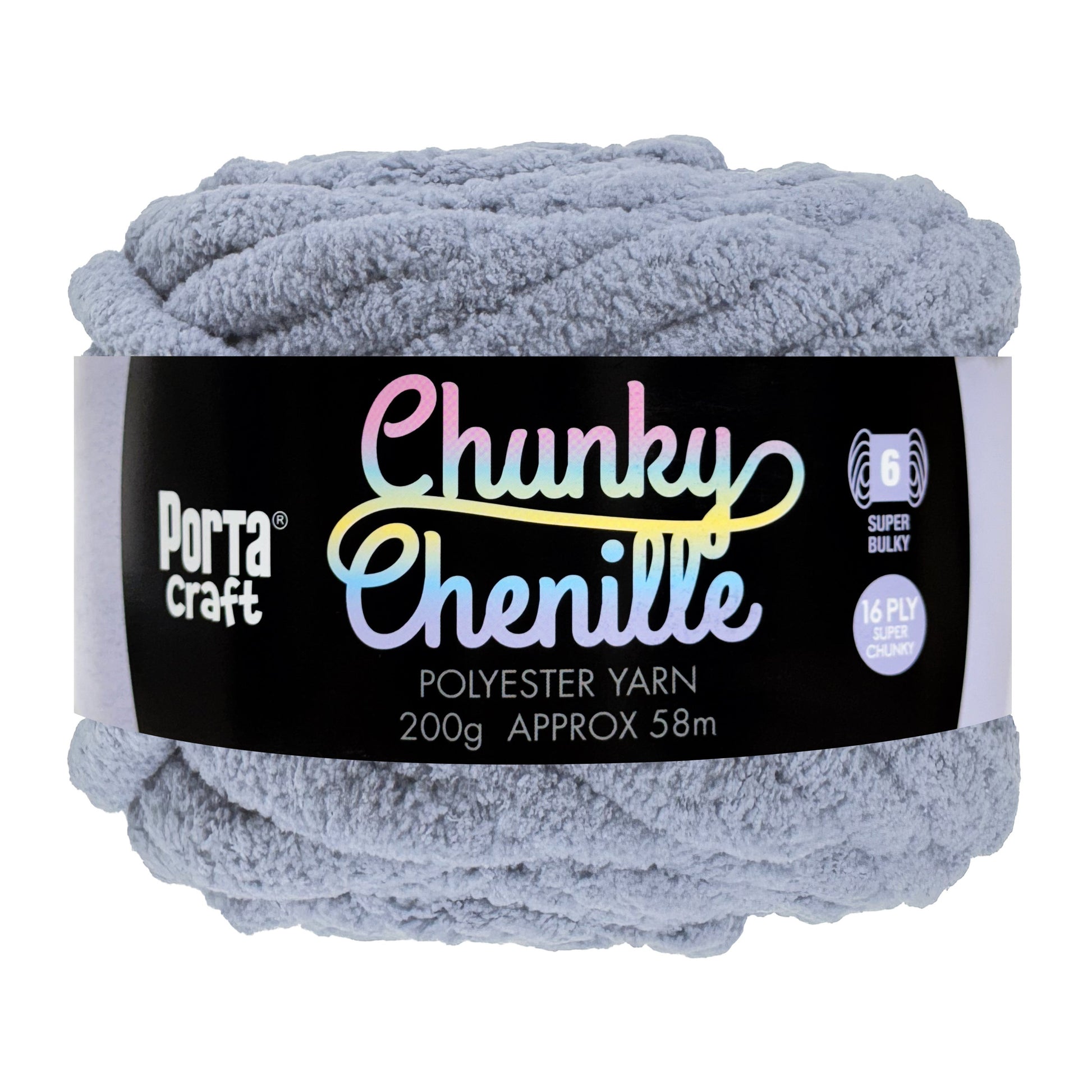 Porta Craft Chunky Chenille Yarn 200g 16ply 58m Stone
