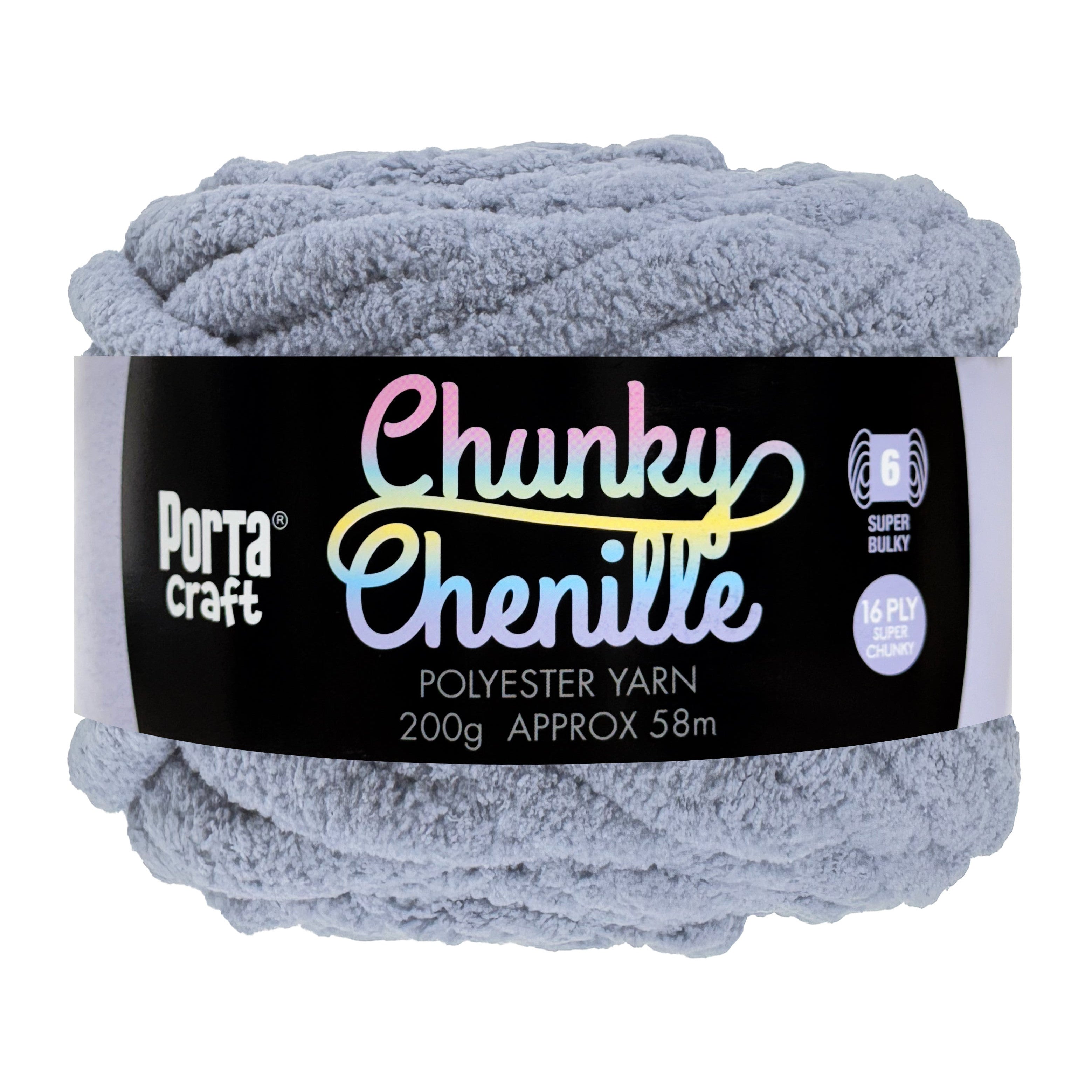 Porta Craft Chunky Chenille Yarn 200g 16ply 58m Stone