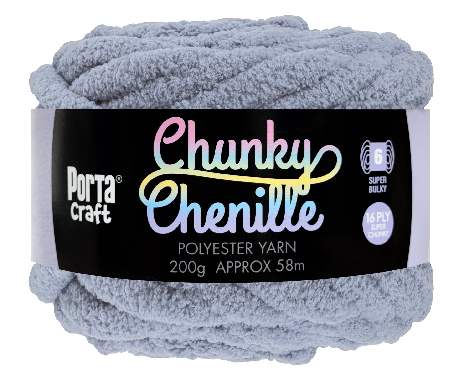 Porta Craft Chunky Chenille Yarn 200g 16ply 58m Stone