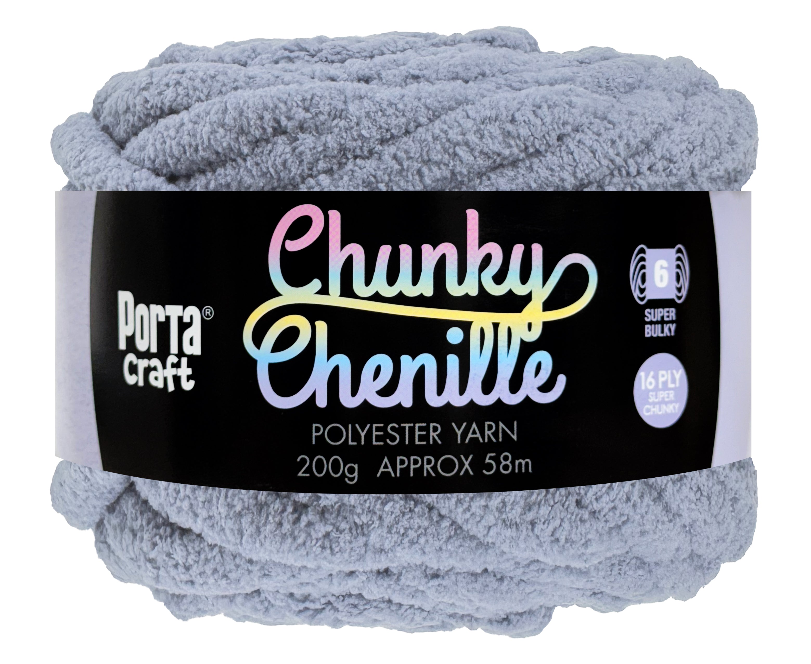 Porta Craft Chunky Chenille Yarn 200g 16ply 58m Stone