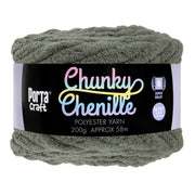 Porta Craft Chunky Chenille Yarn 200g 16ply 58m Dove Grey