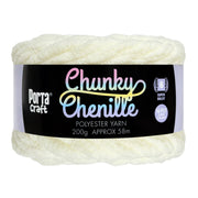 Porta Craft Chunky Chenille Yarn 200g 16ply 58m Cream