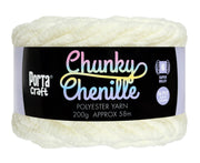 Porta Craft Chunky Chenille Yarn 200g 16ply 58m Cream