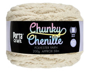 Porta Craft Chunky Chenille Yarn 200g 16ply 58m Ivory