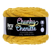 Porta Craft Chunky Chenille Yarn 200g 16ply 58m Mustard
