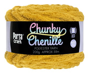 Porta Craft Chunky Chenille Yarn 200g 16ply 58m Mustard