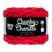 Porta Craft Chunky Chenille Yarn 200g 16ply 58m Crimson