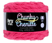Porta Craft Chunky Chenille Yarn 200g 16ply 58m Hot Pink