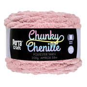 Porta Craft Chunky Chenille Yarn 200g 16ply 58m Mauve