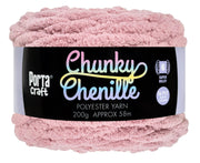 Porta Craft Chunky Chenille Yarn 200g 16ply 58m Mauve