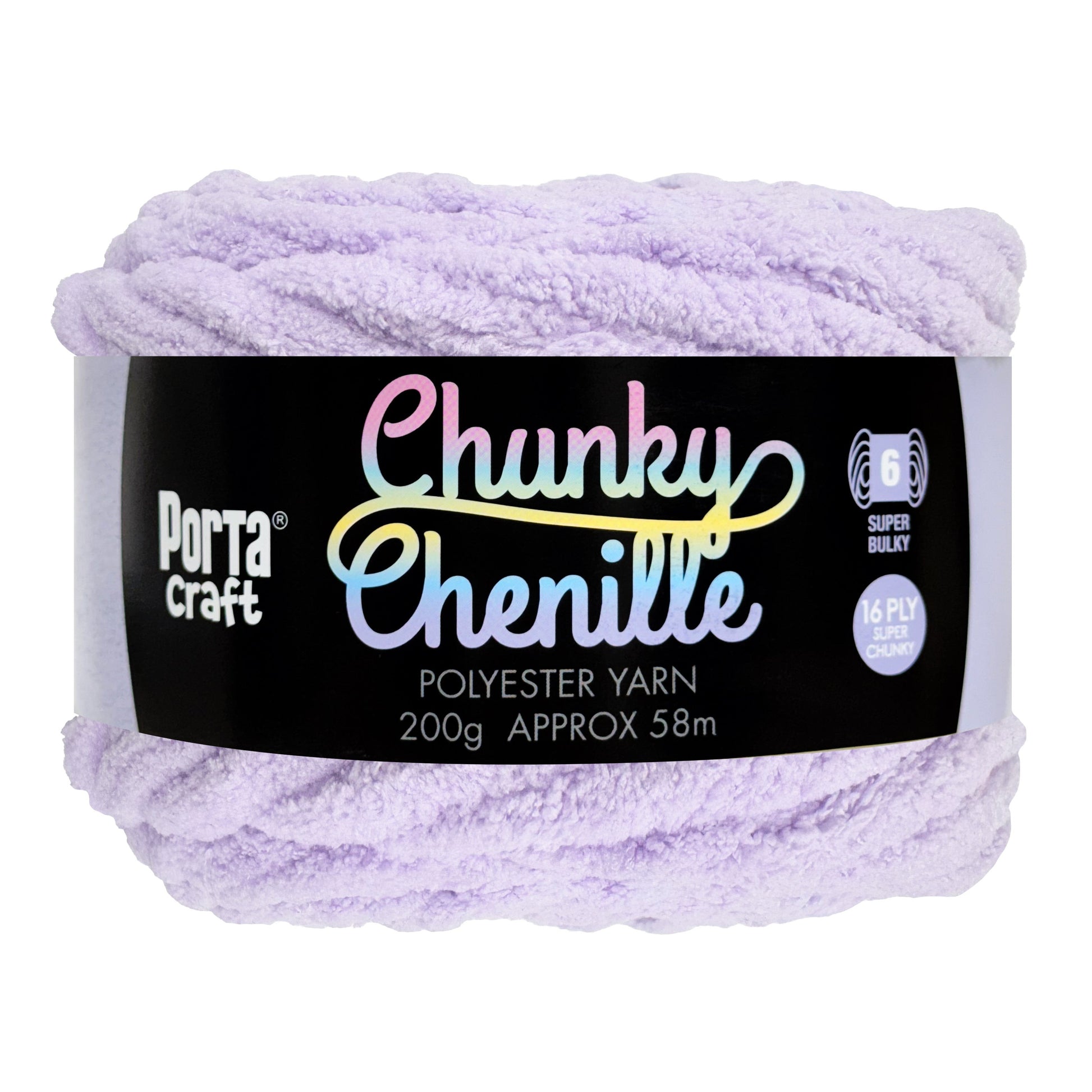 Porta Craft Chunky Chenille Yarn 200g 16ply 58m Lavender