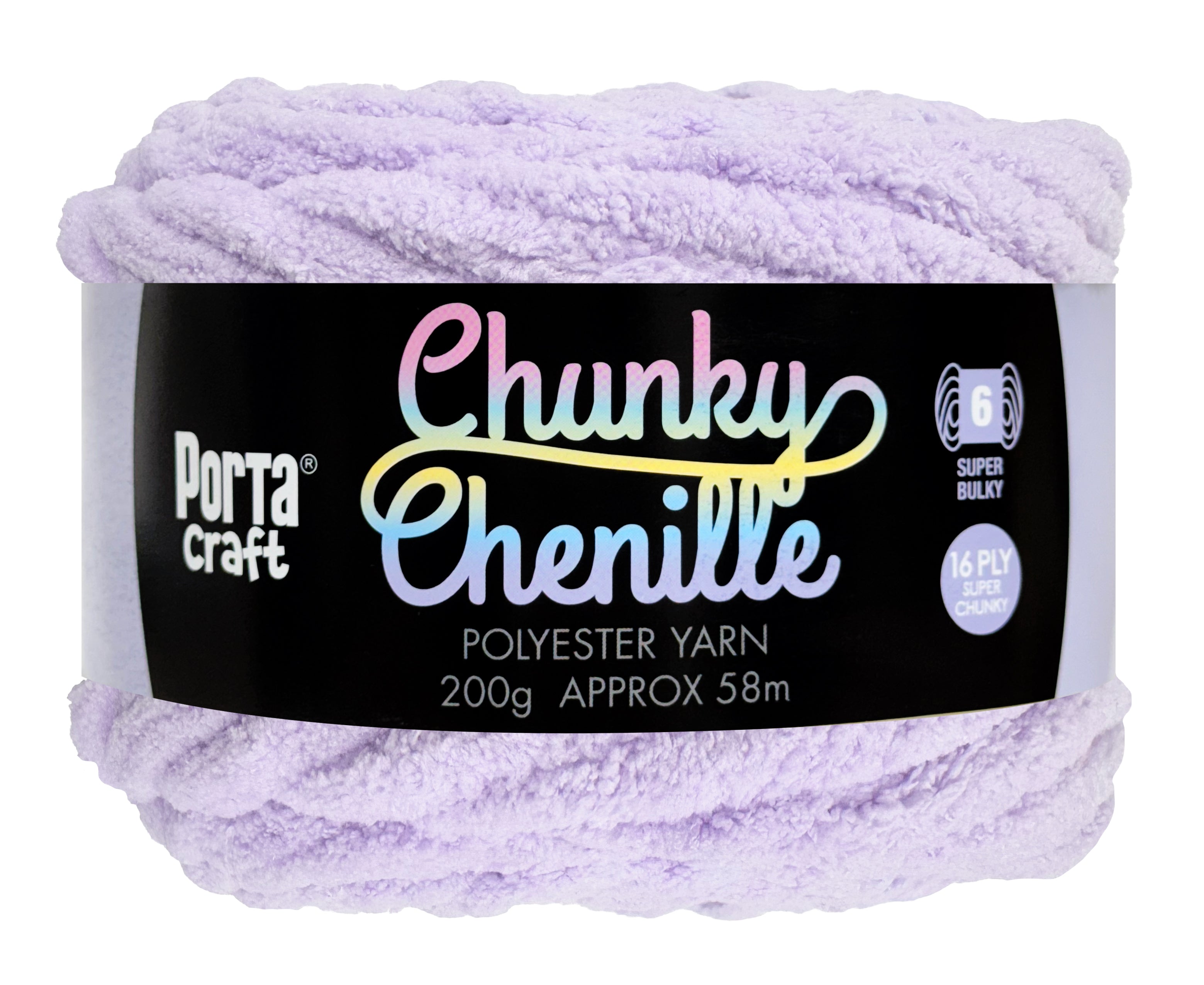 Porta Craft Chunky Chenille Yarn 200g 16ply 58m Lavender