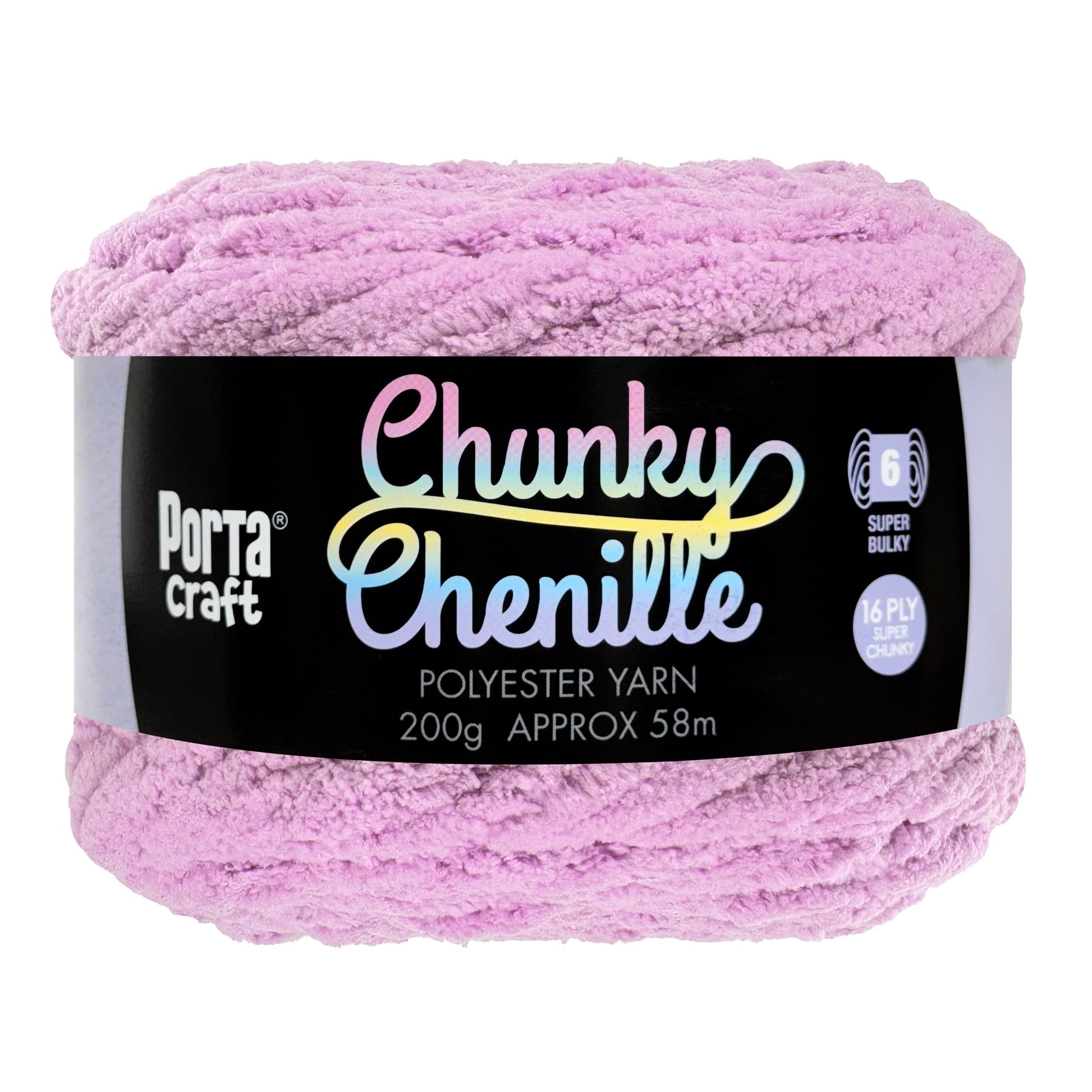 Porta Craft Chunky Chenille Yarn 200g 16ply 58m Lilac