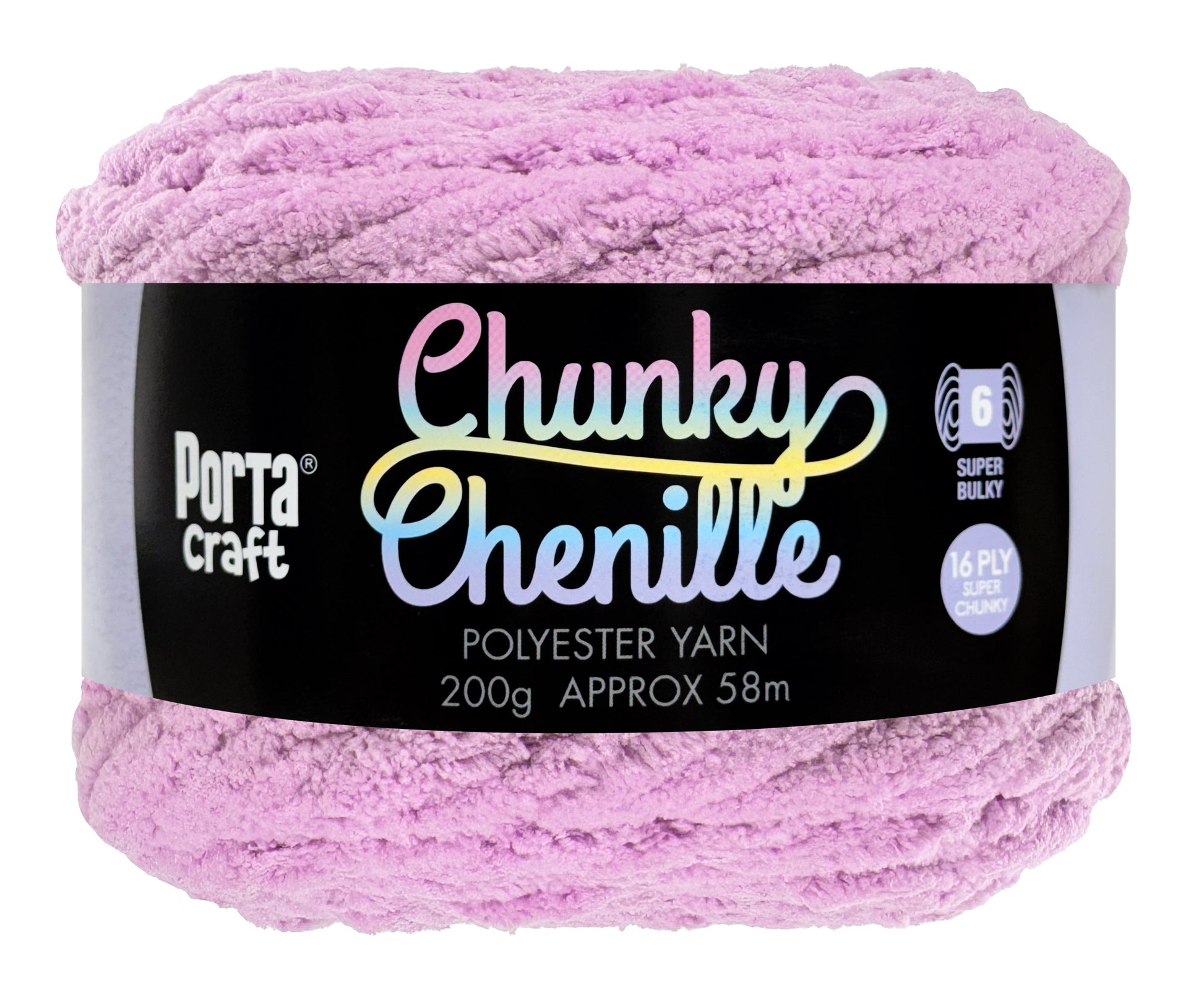 Porta Craft Chunky Chenille Yarn 200g 16ply 58m Lilac
