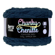 Porta Craft Chunky Chenille Yarn 200g 16ply 58m Dark Blue