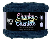 Porta Craft Chunky Chenille Yarn 200g 16ply 58m Dark Blue