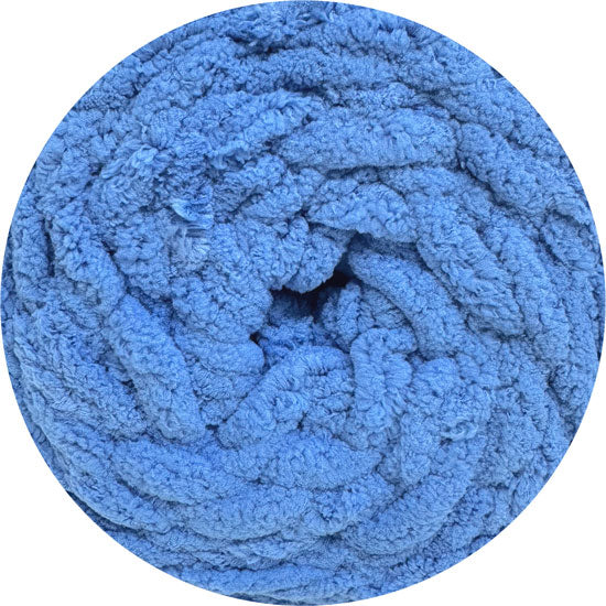 16 ply Chunky Chenille Yarn Bright Blue