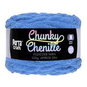 Porta Craft Chunky Chenille Yarn 200g 16ply 58m Bright Blue