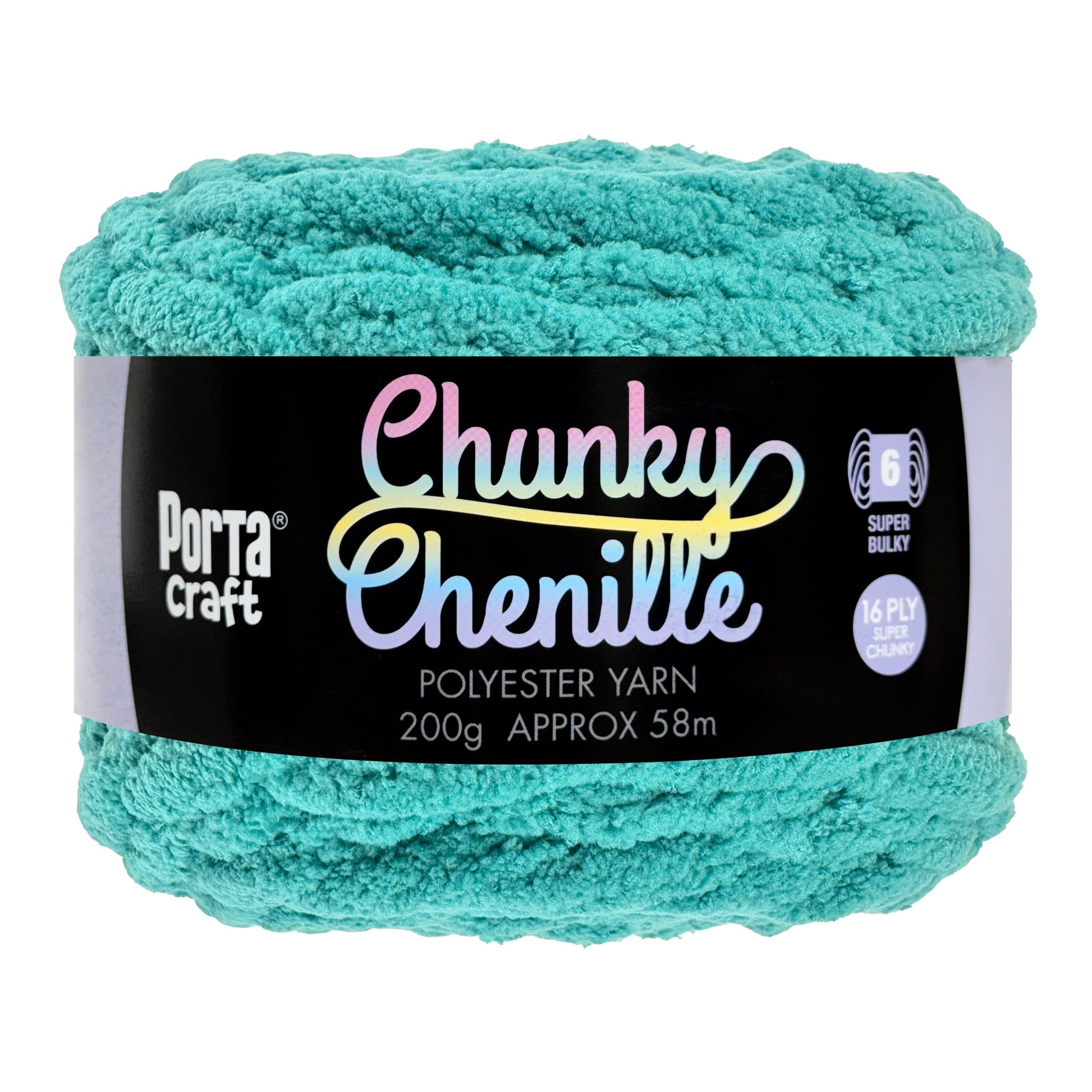 Porta Craft Chunky Chenille Yarn 200g 16ply 58m Teal