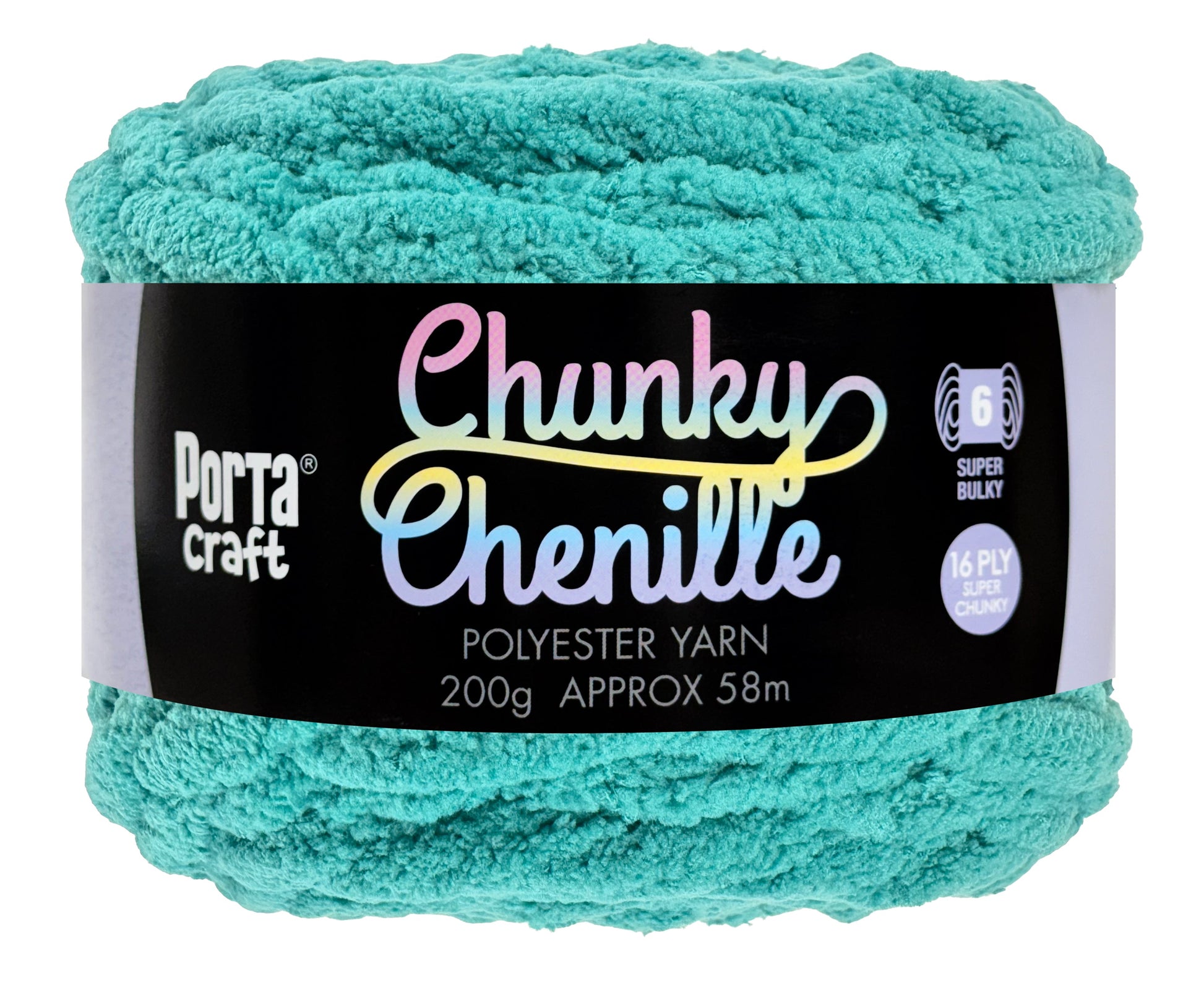 Porta Craft Chunky Chenille Yarn 200g 16ply 58m Teal