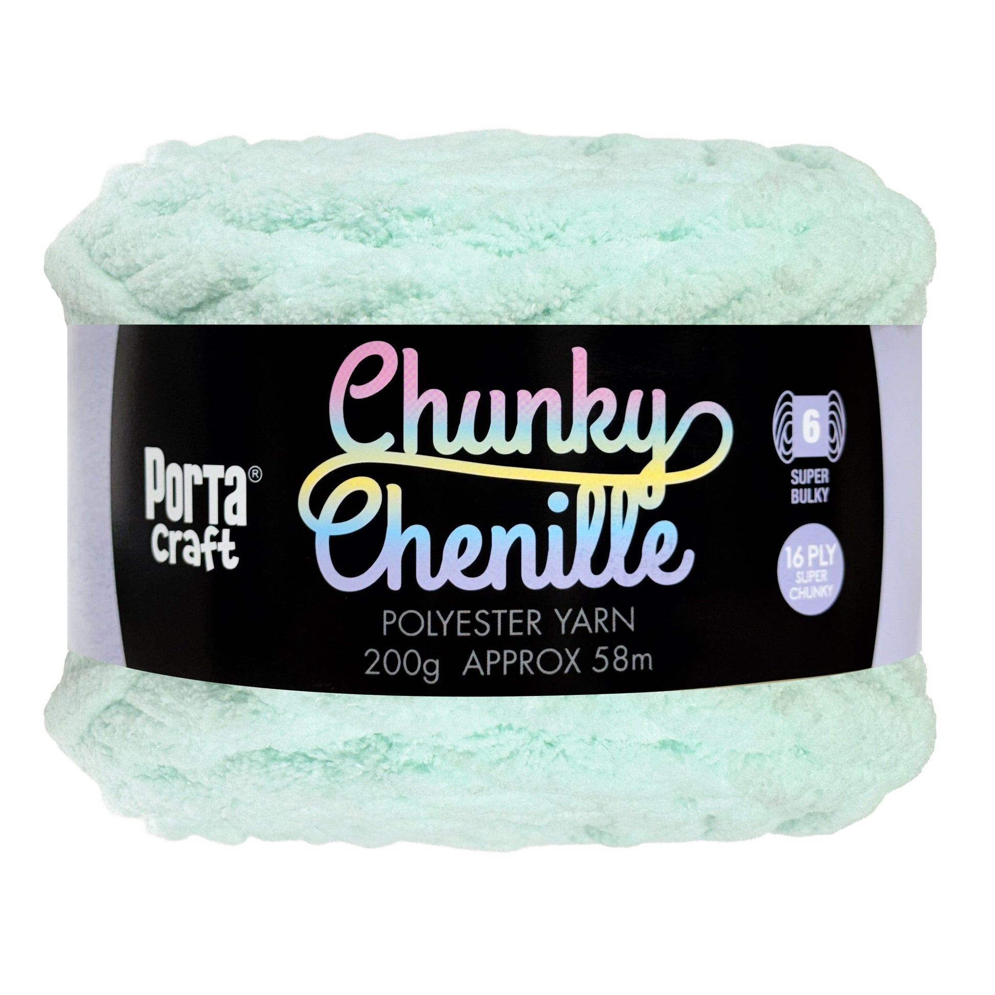 Porta Craft Chunky Chenille Yarn 200g 16ply 58m Ice Mint