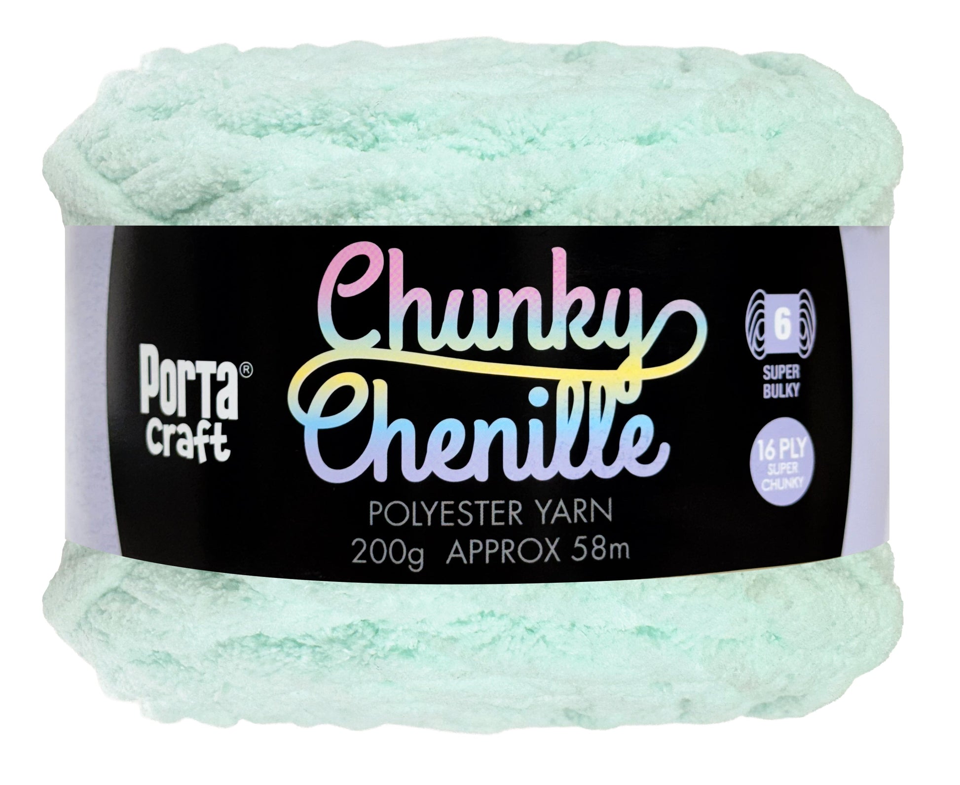Porta Craft Chunky Chenille Yarn 200g 16ply 58m Ice Mint