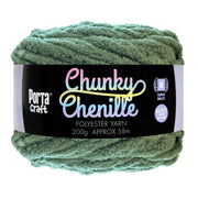 Porta Craft Chunky Chenille Yarn 200g 16ply 58m Eucalyptus