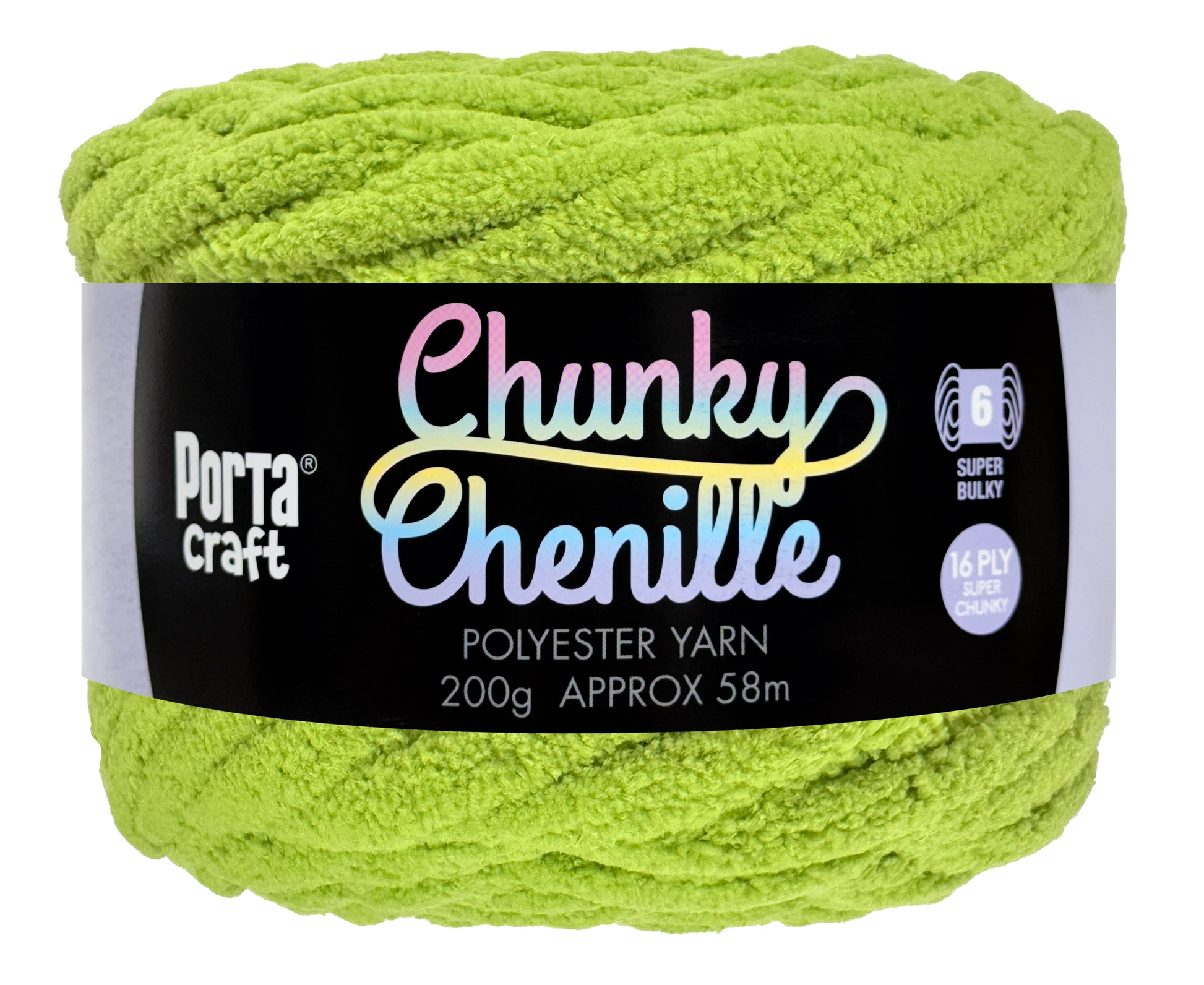 Porta Craft Chunky Chenille Yarn 200g 16ply 58m Tree Frog