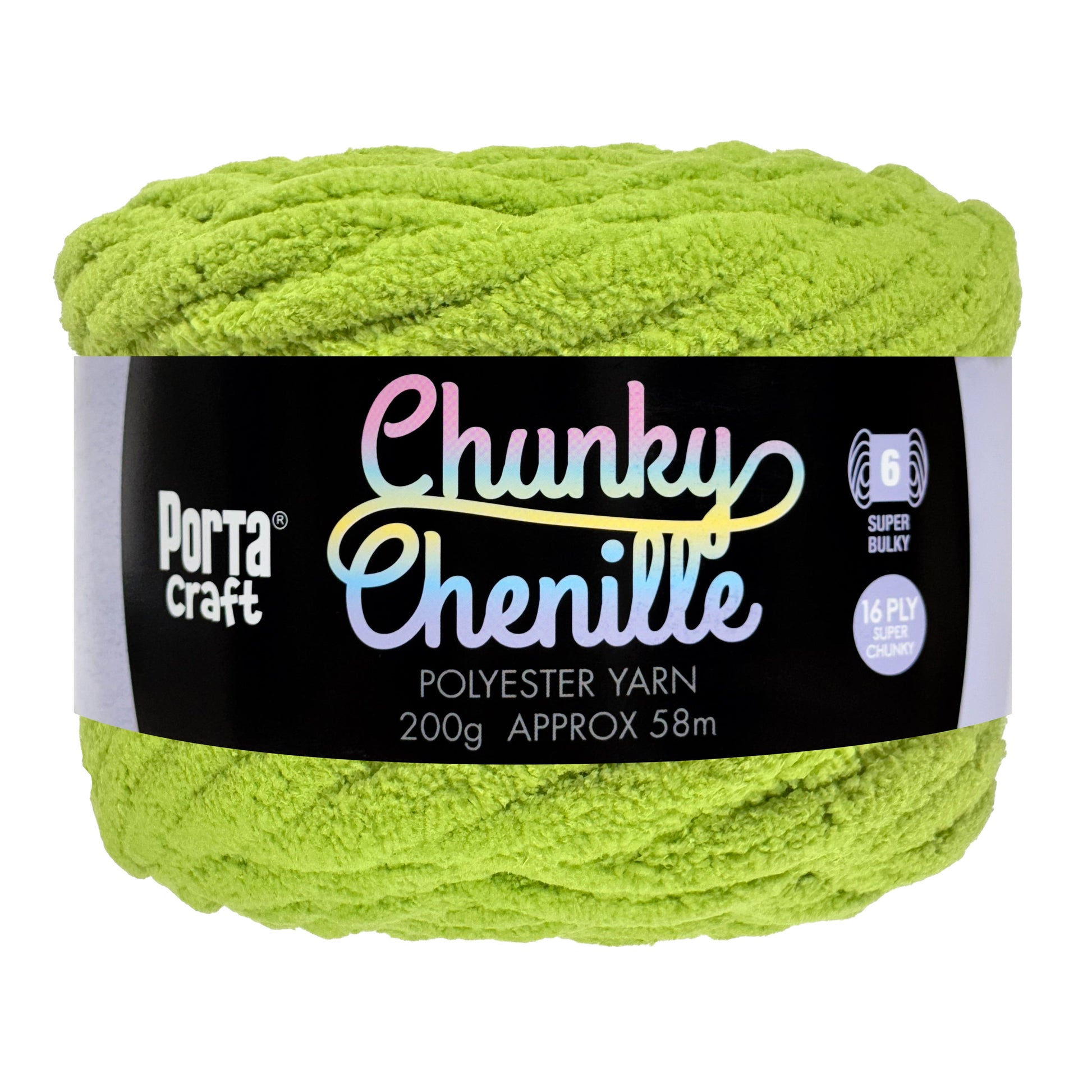 Porta Craft Chunky Chenille Yarn 200g 16ply 58m Tree Frog