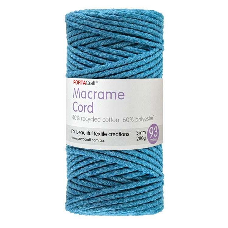 Macrame Cord Twisted 280g 3mm 93m Sapphire