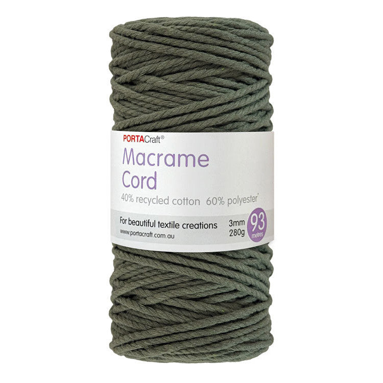 Macrame Cord Twisted 280g 3mm 93m Pine