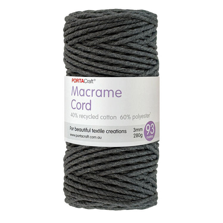 Macrame Cord Twisted 280g 3mm 93m Thunder