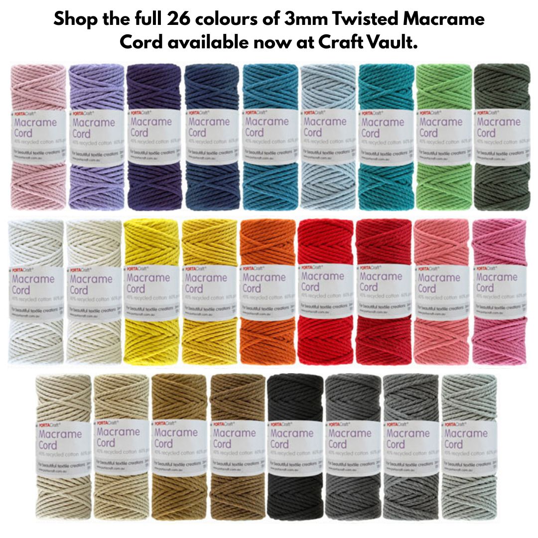 Coloured Macrame Cord Twisted 3mm Australia