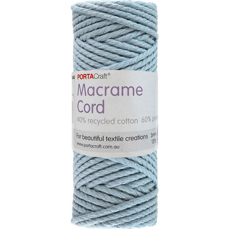 Macrame Cord Twisted 39m 3mm - Baby Blue