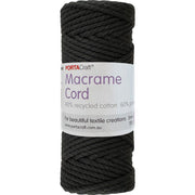 Macrame Cord Twisted 39m 3mm - Black