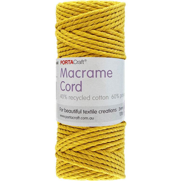 Macrame Cord Twisted 39m 3mm - Butterscotch