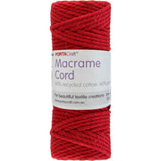 Macrame Cord Twisted 39m 3mm - Crimson