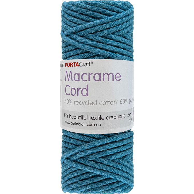 Macrame Cord Twisted 39m 3mm - Sapphire