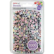 Cube Beads 6mm 185g with Multicolour Shapes