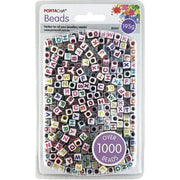Alphabet Bead Cubes 6mm 195g with Multicolour Letters 