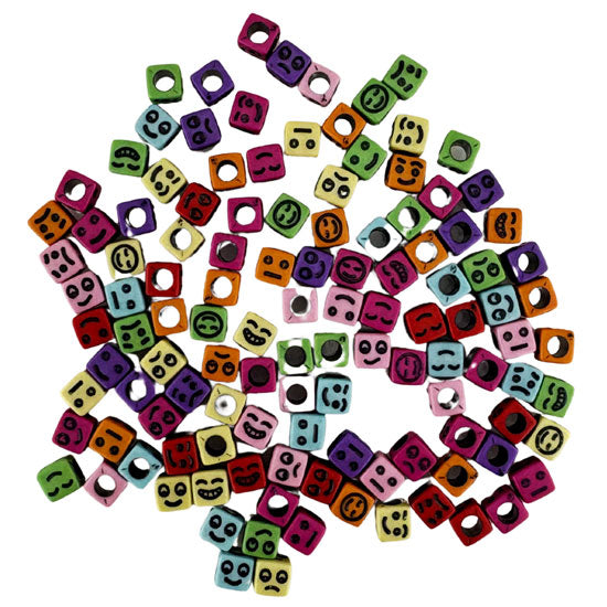 Emoji Cube Beads 6mm 20g - Multicolour