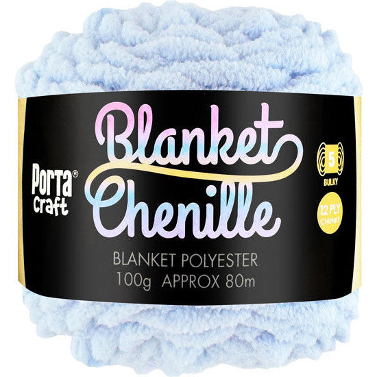 Blanket Chenille Yarn - Baby Blue