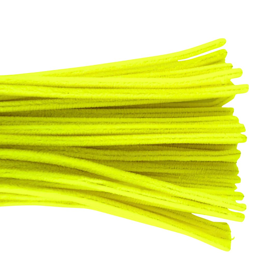 Neon Yellow Pipe Cleaners 6mm 50pk